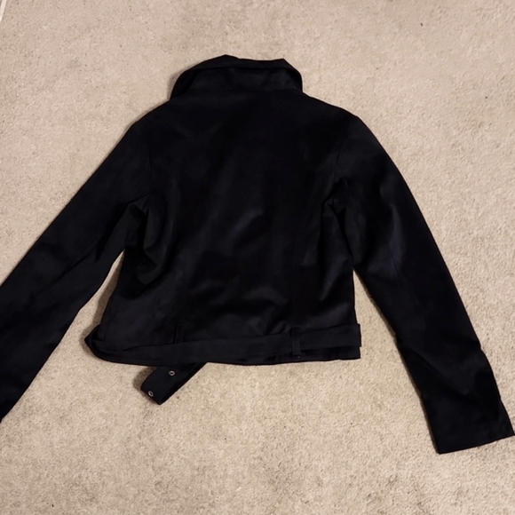 Wildflower navy faux suede moto jacket - Picture 10 of 12